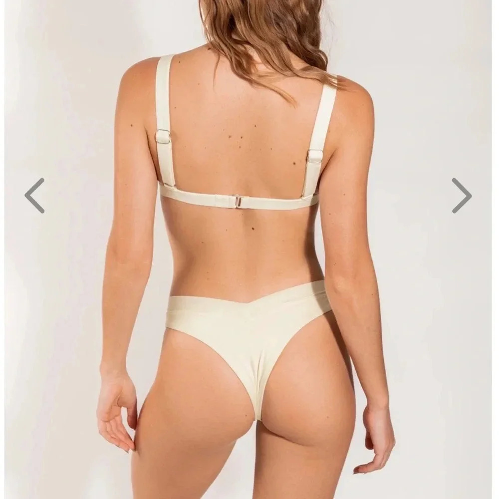 NWT OneOne Swimwear Bikini SET Pearl Cream Beige White Jesse Kameron New Ivory - Picture 4 of 15